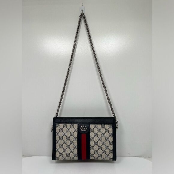 Gucci Ophidia Medium Shoulder Bag GG Supreme Chain Strap - Picture 1 of 12